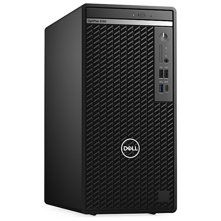 Máy tính để bàn Dell OptiPlex 5080 Tower,Intel Core i5-10500(3.10 GHz, 12 MB),4GB RAM,256GB SSD,DVDRW,HDMI Port,WL+BT,Mouse,Keyboard,Ubuntu,3Yr