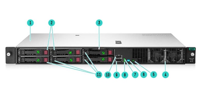 Máy chủ HPE ProLiant DL20 Gen10+ E-2314- 16GB 4SFF 500W Server Dịch vụ hỗ trợ HPE 4Y TC Bas DL20 Gen10 Plus HW SVC P44114-B21-2314-16GB-4Y H32ZGE